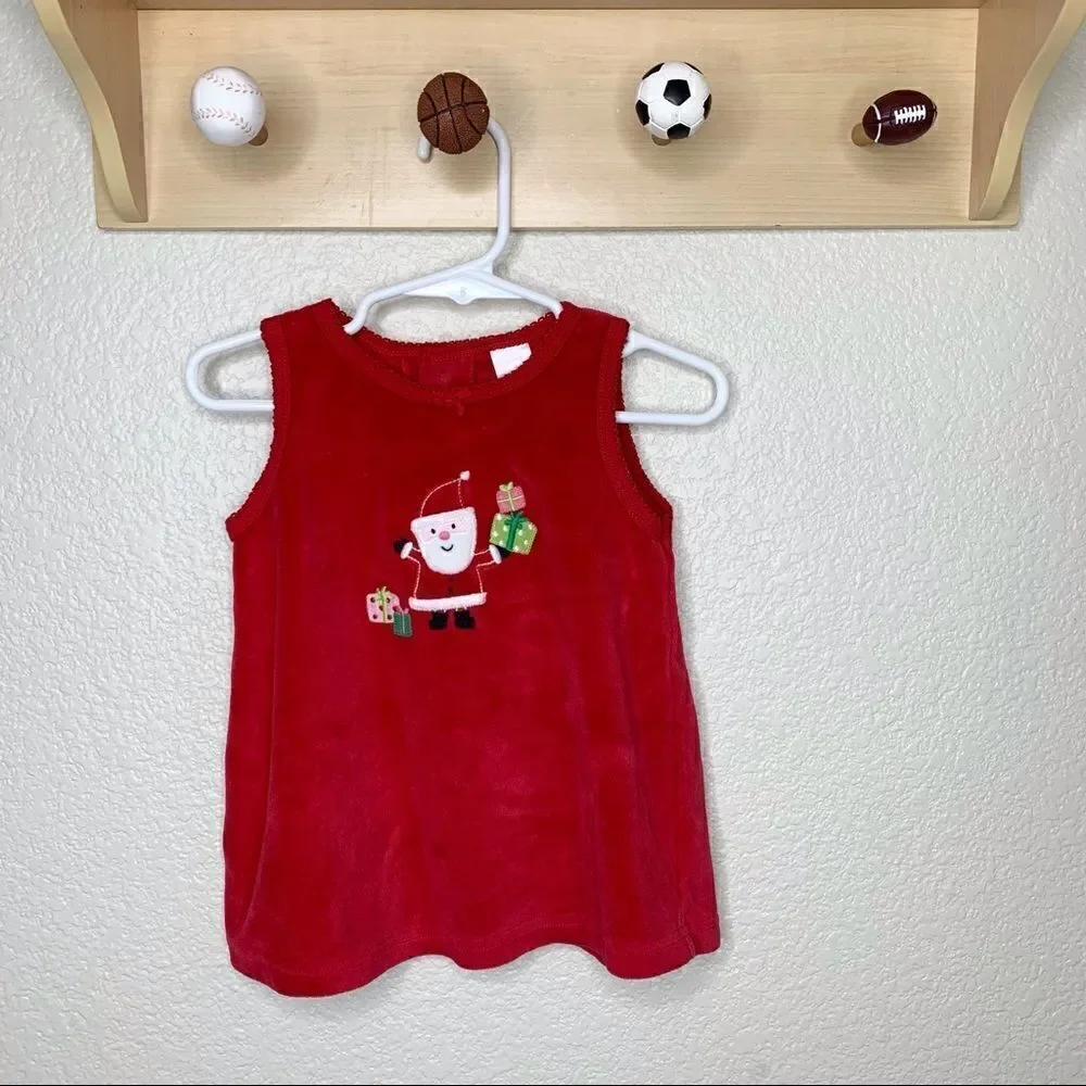 Carter’s 9 Months Baby Girl Embroidered Santa Dress